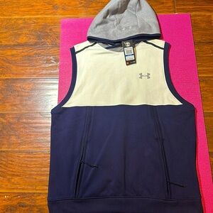 White and blue sweater vest